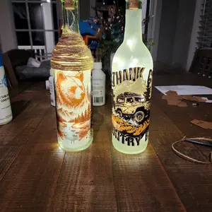wine lighted bottle