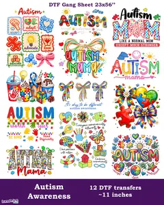 Autism Awareness DTF Gang Sheet