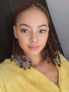 14inch Braided Wigs,13x5x1HD Lace Front Swiss Lace Hand Braided with Baby Hair Front Box Braids Super Lightweight Micro Cornrow Twisted for Black Women Natural Looking Knotless Glueless Braids (Color: Brown)