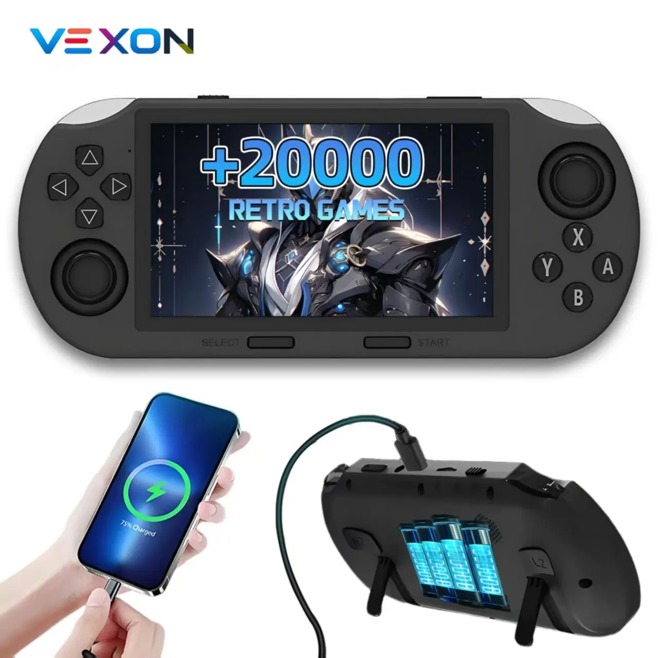 Sf3000 Retro Handheld Game Console, 20000+ Games, Supports E-Books/music/videos/emergency Phone Charging, 4.5 Inch IPS Screen, Dual-Core Processor