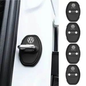 4PCS Car Door Lock Covers Stikcers, Car Decal For Volkswagen Caddy Scirocco Beetle CC Touareg Tiguan Touran T-ROC Golf 4 5 6 7 T4 T5 Sharan 7N Passat B5 B6 B7 VIII Polo R Line Blue Motion MTM 4 Motion TSI Jetta TDI R32 MK4 GTI WAGEN Magotan