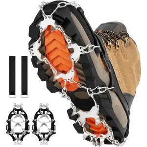 Crampons for Shoes with 28 Stainless Steel Spikes, Anti Slip Crampons for Hiking Boots Women Men, Ice Cleats Traction Snow Grips for Hiking Jogging Fishing Walking Climbing Mountaineering