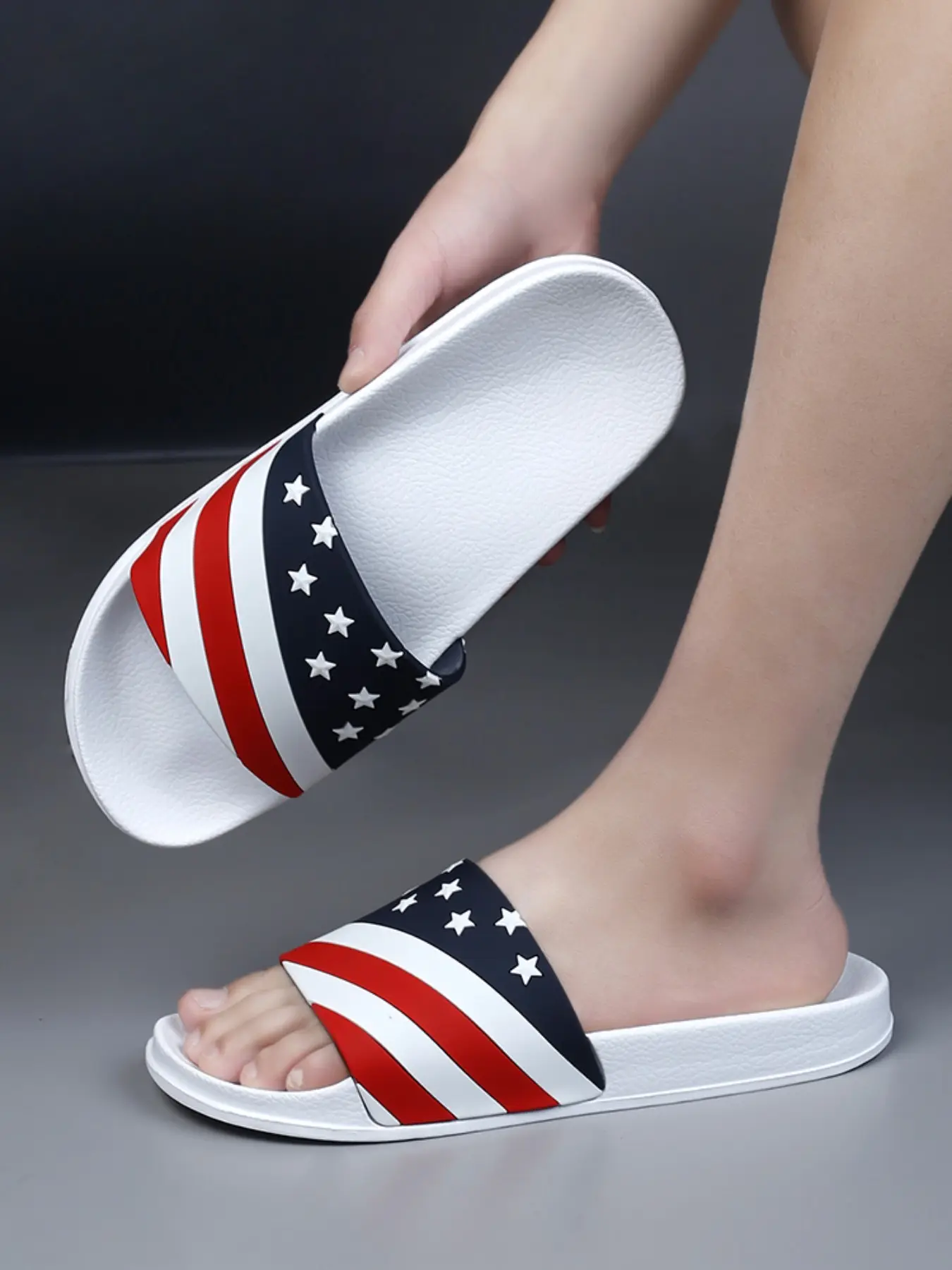 Men's Indoor Home Slippers, Soft Comfortable Bathroom Shoes, Men's Eva Flat Sole Thick Sole Outdoor Beach Sandals, Summer, Casual Slipper, Slide Slipper