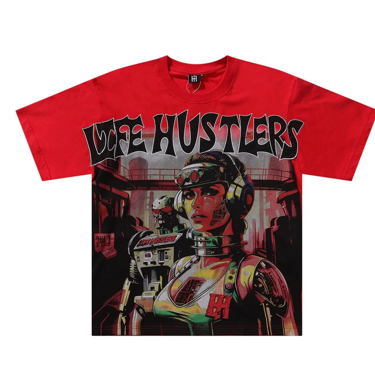 Camiseta grafica Life Hustlers para hombre manga corta