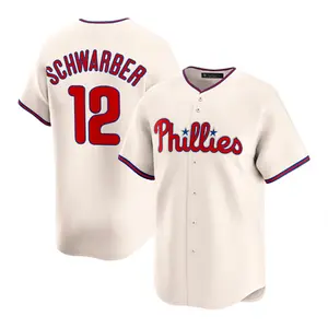 Philadelphia Baseball Jersey #12 Schwarber Style – Cream Retro Button-Up Shirt, Breathable Fan Apparel, Unisex Sports Tee for Game Day & Streetwear US
