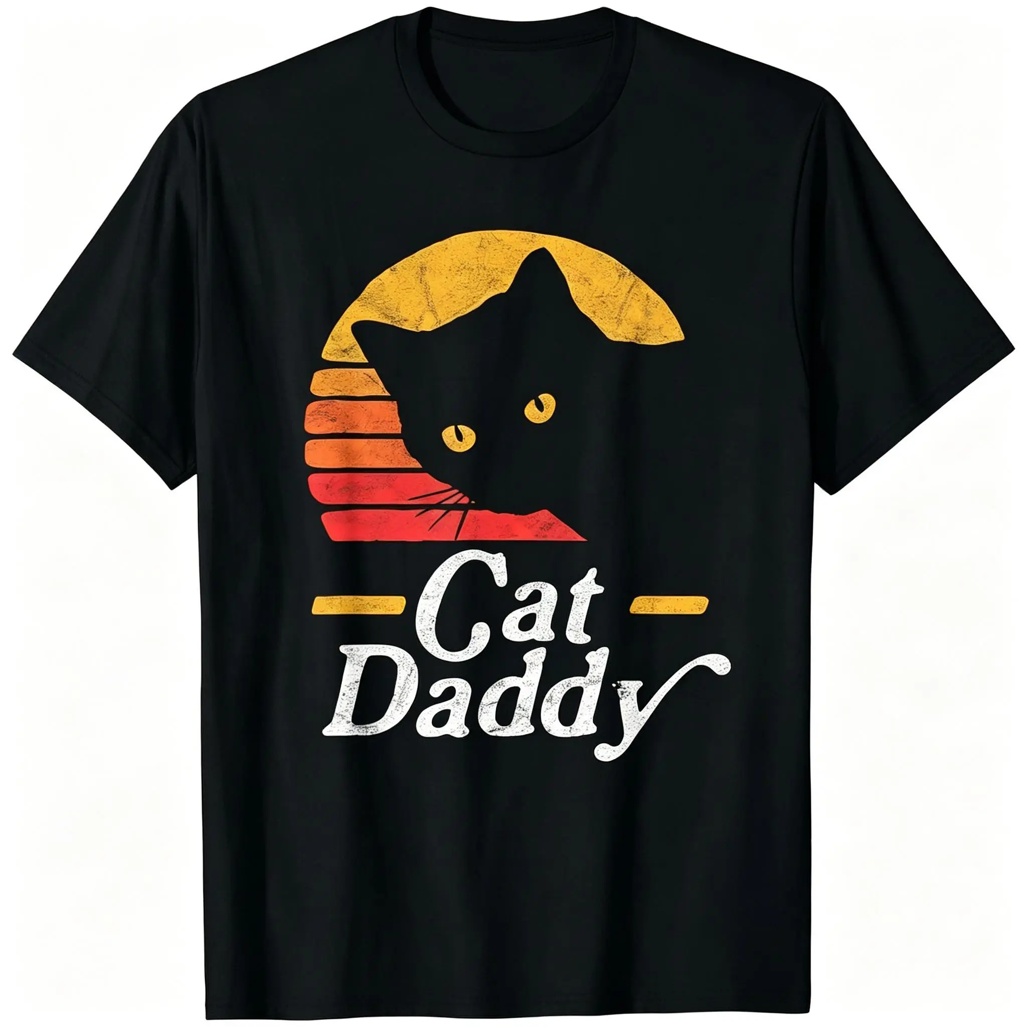 Summer t Shirts Cat Daddy vintage 80s style Cat vintage distress T-shirt Streetwear Tshirt Crewneck