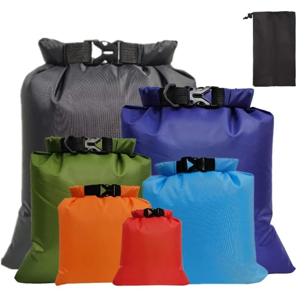 6 Pack Waterproof Dry Bags, Lightweight Outdoor Dry Sacks Ultimate Dry Bags for Kayaking Rafting Boating Camping (1.5L, 2.5L, 3L, 3.5L, 5L, 8L) Boating Accessory