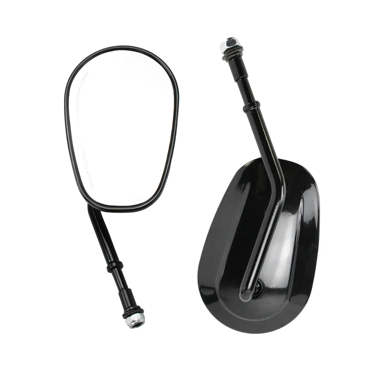 8mm Thread Black Side Mirrors HD Clear Glass 360° Adjustable For Harley Sportster Softail