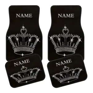 4 pieces of personalized crown design printed car anti-slip mats are an excellent choice for gifts during the New Year and Valentine's Day. The interior accessories are easy to clean and feature a delicate appearance, suitable for cars, trucks and SUV mod