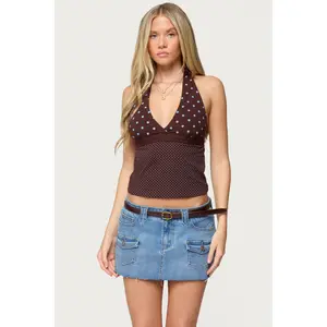 Ginny Mixed Polka Dot Halter Top
