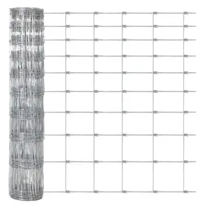Heavy-Duty Galvanized Wire Livestock Fence - Durable Metal Mesh for Cattle, Goat & Deer Protection - Corrosion-Resistant Farm & Yard Barrier - Fencing Roll, Size: 6ft x 100ft, Galvanized Steel, 6X100ft