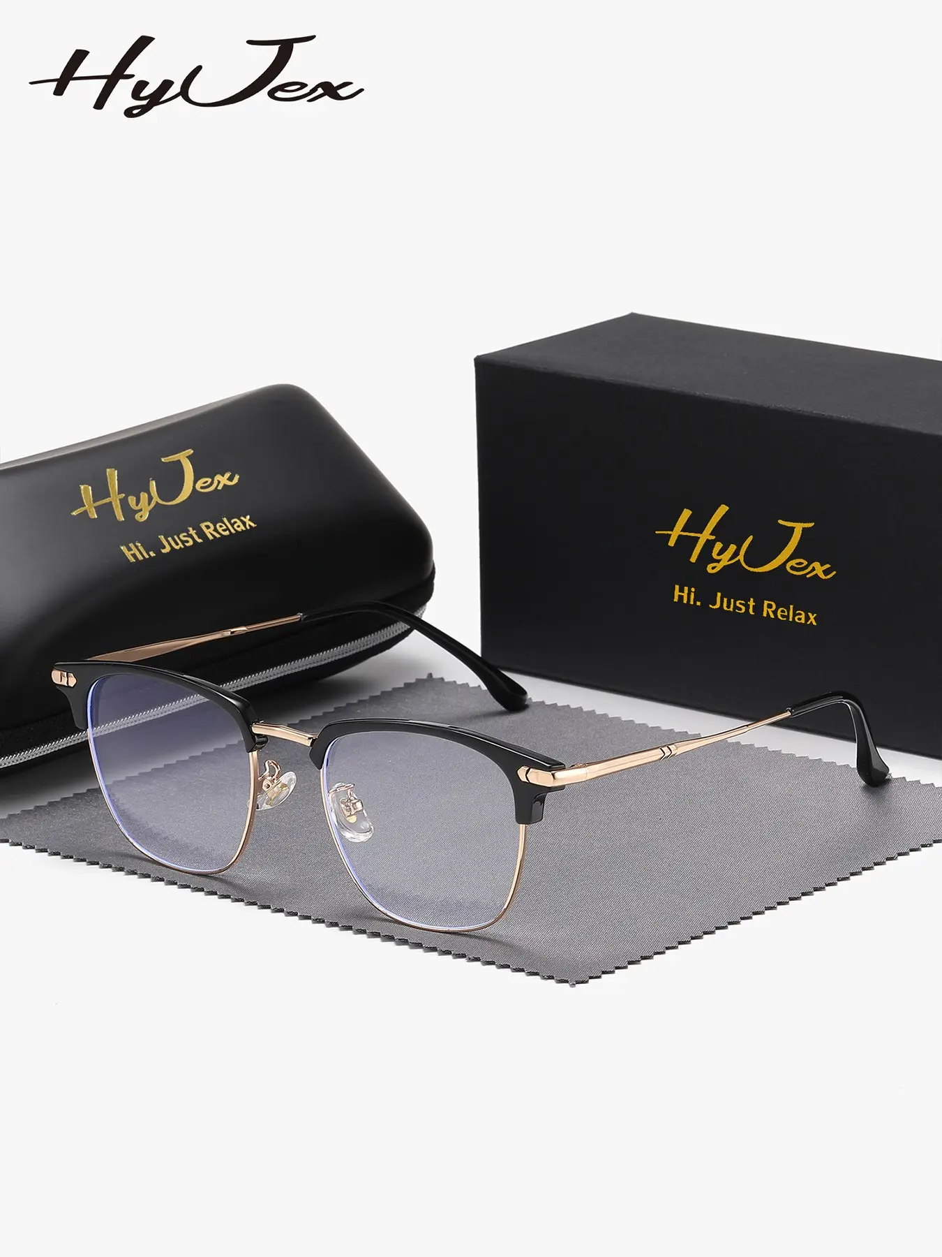 HYJEX 1 Piece Unisex Classic Design Full Frame Anti Blue Light Screen Viewing Eyewear Plano Glasses Demonstrate Professionalism Square Frame Plano Glasses Anti Bluelight Glasses
