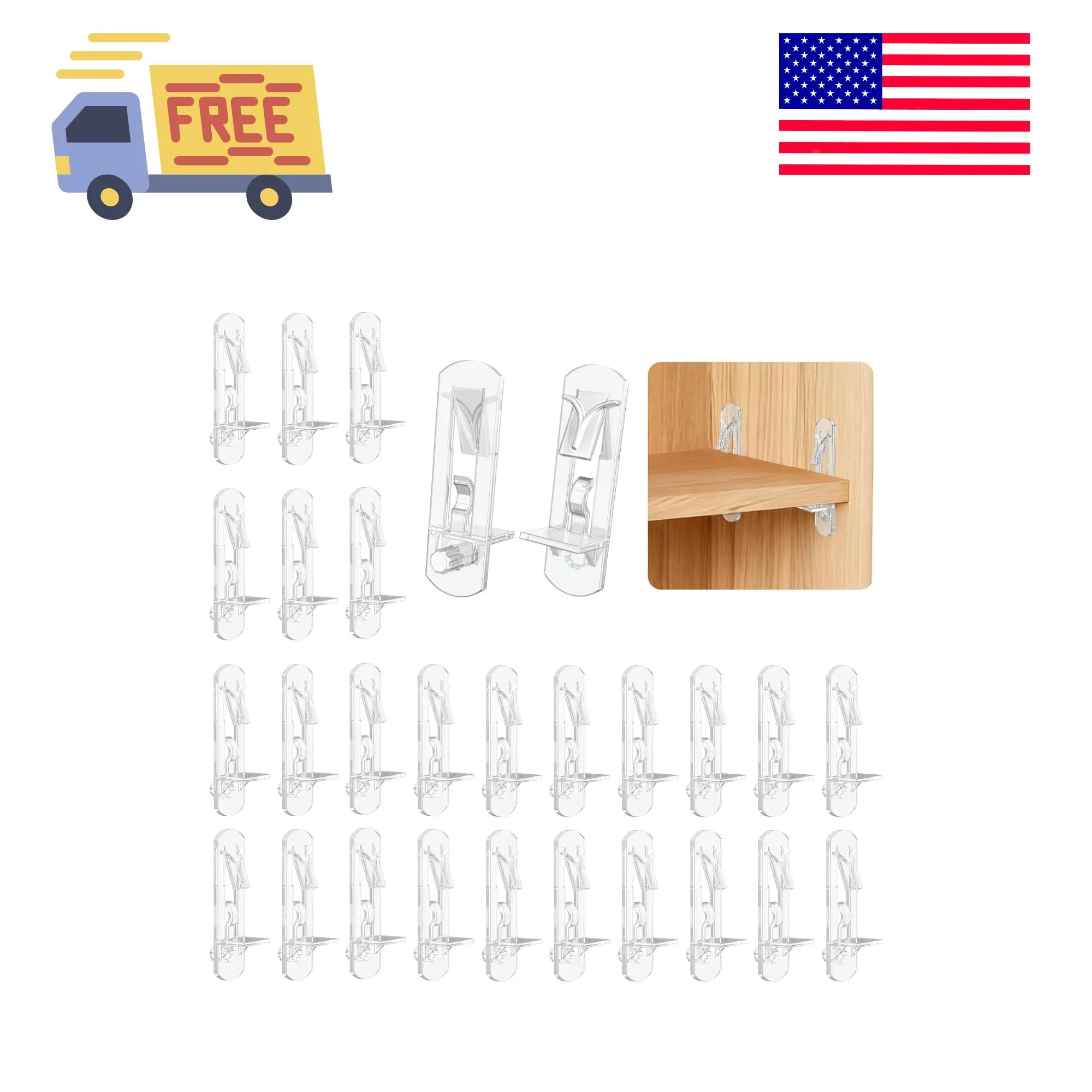 28 Pcs Clear Plastic Cabinet Shelf Pegs, 6 mm Self-Locking Shelf Support Pegs Shelf Brackets