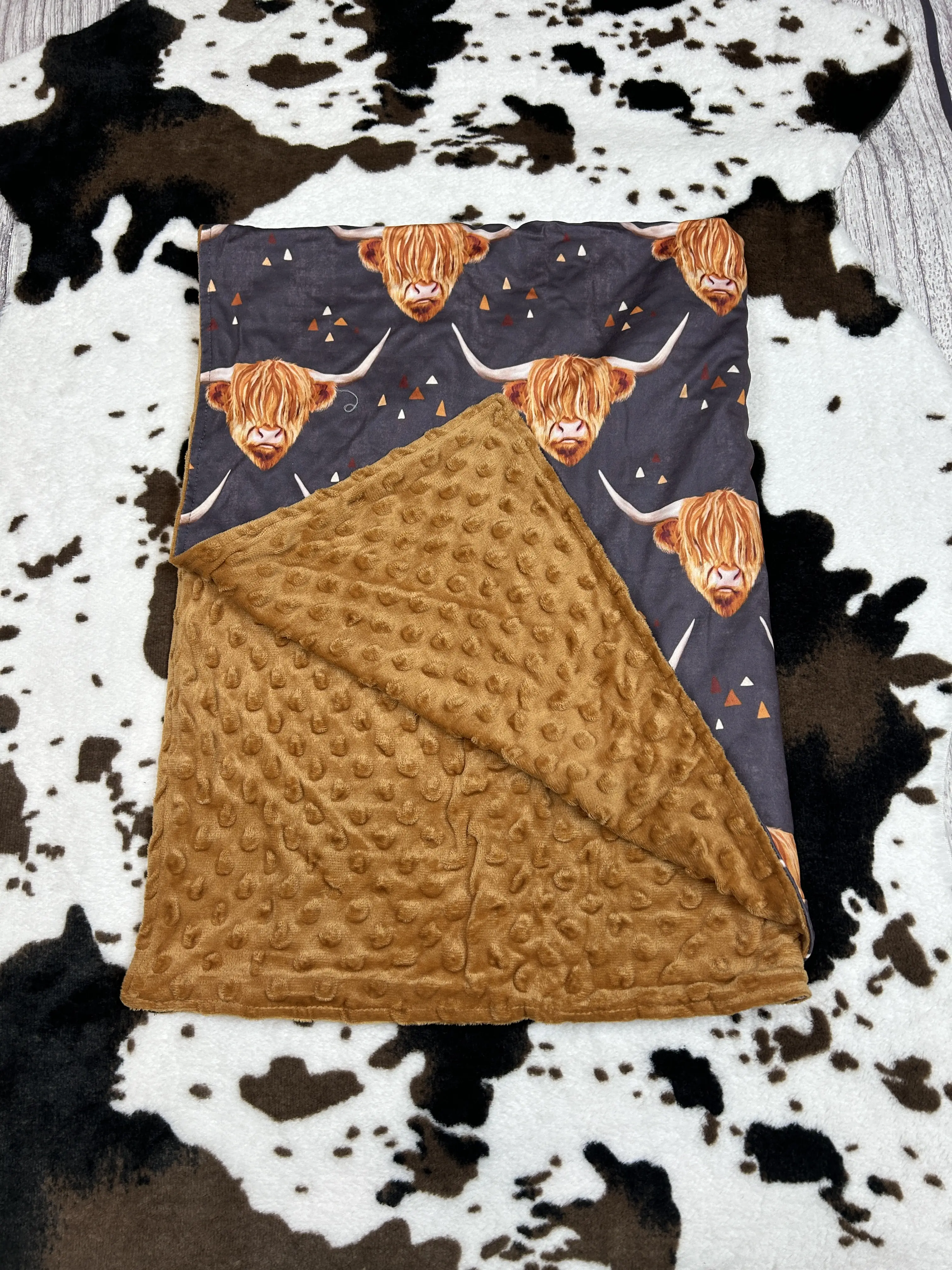 Cowgirl-Themed Navy Western Cow Kids' Milk Silk Cozy Blanket Throw, 29*43 in, 6 B6-13-29 Design