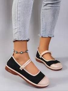 Women's Fashionable Leaf Print Slip on Mesh Breathable Flats, Casual Comfortable Lightweight Sneakers for Daily Wear, Soft Sole Shoes for Women & Girls