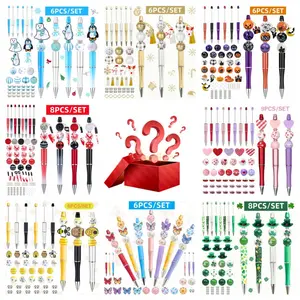 Back to School DIY Craft Bead Pen Kit - Surprise Blind Box，Beads &Pens, Creative Gift for Students, Office Workers, Craft Lovers, Party Birthday Supplies, Beaded Pen