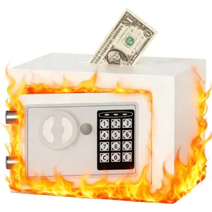 Small Safe - (0.80 cu.ft.) Mini Money Box with Combination Lock for Kids, Medicine Box for Grandmother, Valentines Day Gifts for Men(Coin-operated(White))