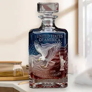 Unique 250 Year Commemorative Whiskey Decanter, Creative Glass Bottle, Great Gift Choice, Home Bar Ornament, Ideal Gift for Him