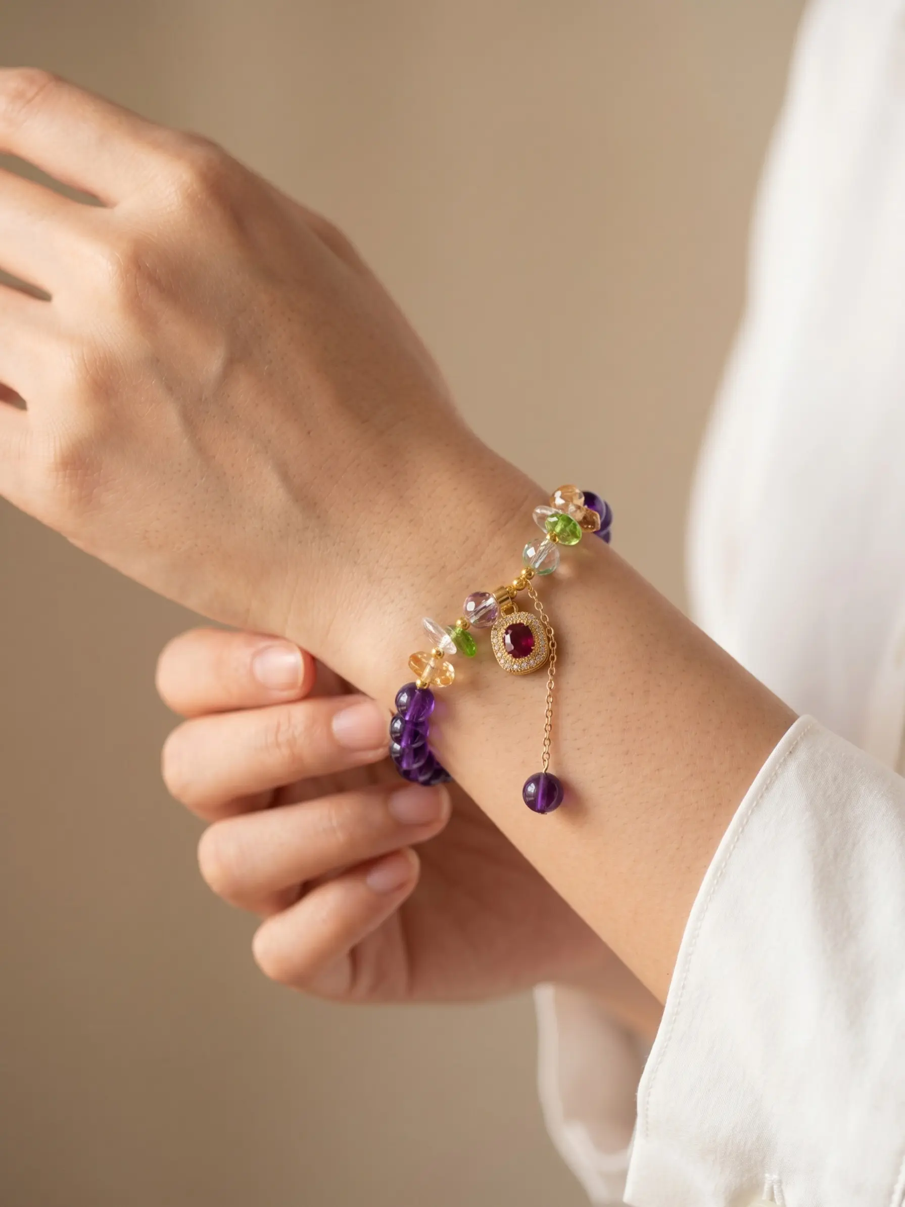 1 PC Women's Purple Beaded Bracelet - Stylish and Elegant Versatile Accessory - Perfect for Everyday Wear and Special Occasions | Mother's Day Gift | Birthday Gift