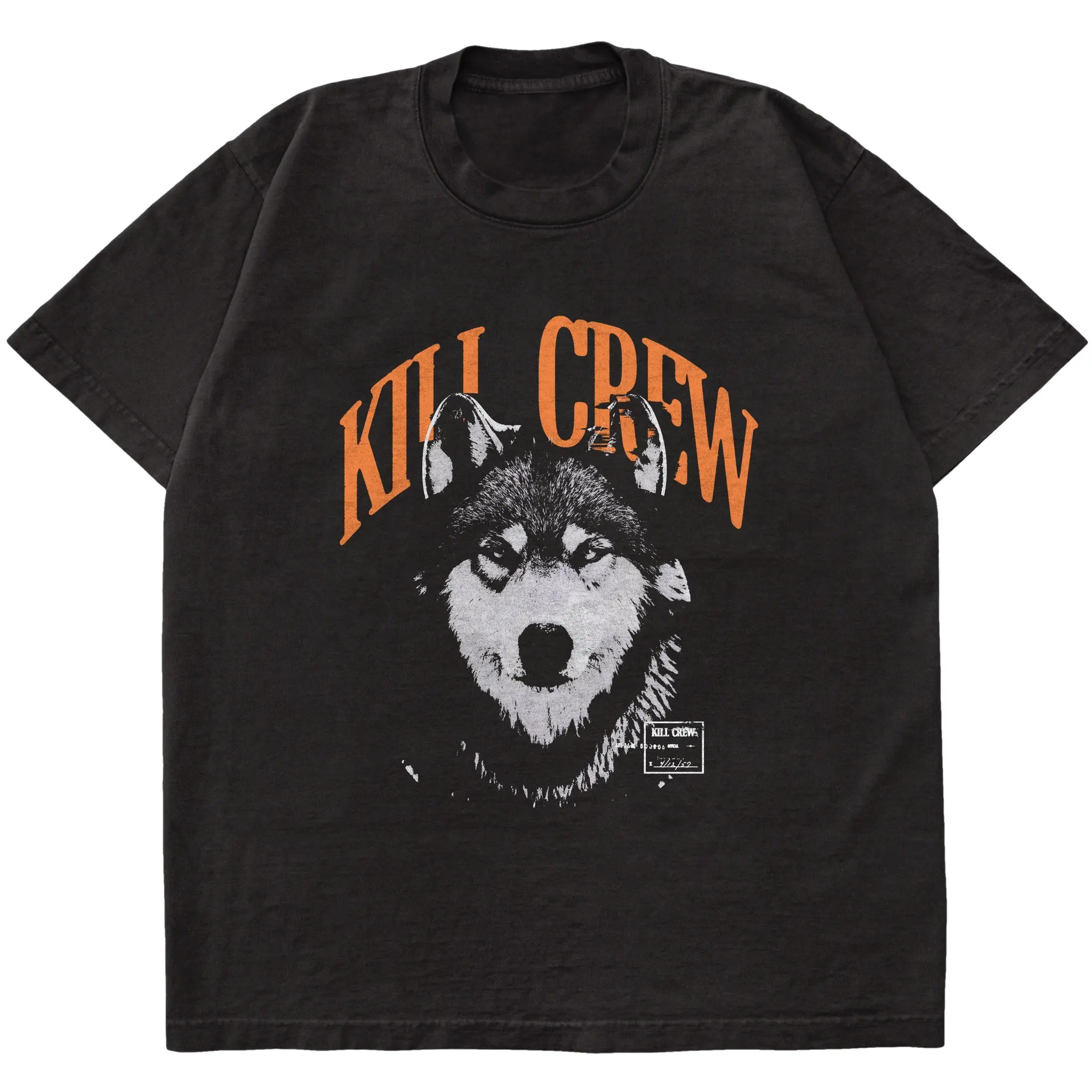 Kill Crew Men's Wolf Graphic Oversized T-Shirt, Casual Short Sleeve Cotton Streetwear Top with a Relaxed Fit, Shortsleeve, Mensfashion, Tshirt, Relaxed Cut, Loose-Fitting, Trendy Graphic Shirts