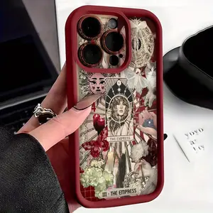 Card And Symbolic Element Collage Phone cases Case Compatible with iPhone 17 Pro Max 16 16e 15 14 Plus 13 12 Mini 11 Air X XS Pattern TPU Lens Protection Durable Soft Cover Gift 2D printing
