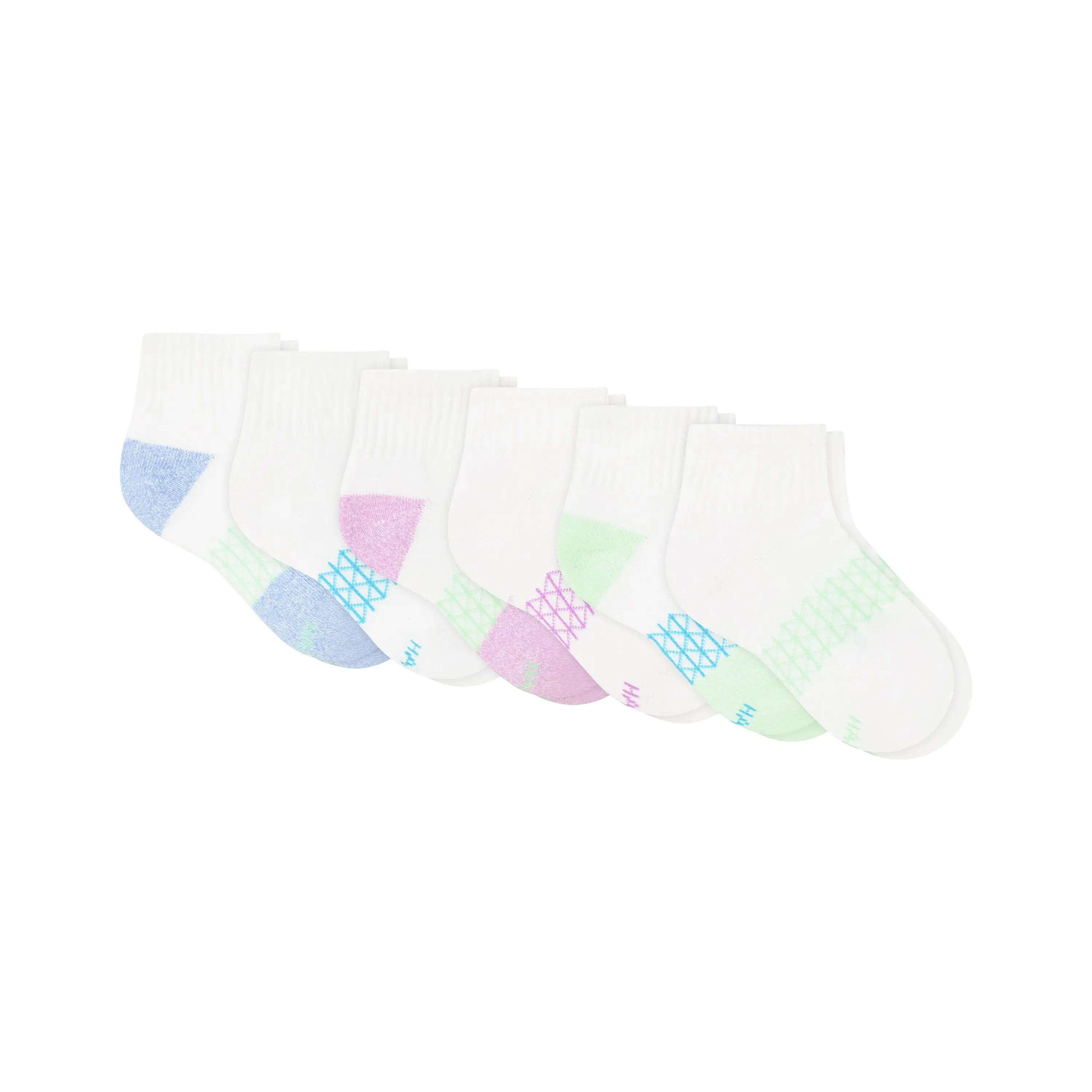 Hanes Absolute Active Ankle Socks Pack, 6-Pack, Heel-Shield Girls' School
