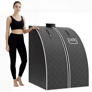 Garvee Portable Steam Sauna with 1000W Steamer, Home Steam Sauna Featuring 5-Layer Waterproof 600D Encrypted Fibre, Easy Setup, Quick Heat-Up, and Foldable Design for Convenient Home Spa Use in Grey