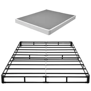 VEVOR Queen Size Box Spring Bed Frame - Thick Durable Steel Frame, 5.1in Mattress Foundation, Removable Washable Fabric Cloth, 3500lbs Max Weight Capacity, Easy Installation, 79.1x59.6x5.1in