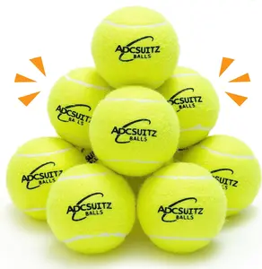 Dog Tennis Balls - 12 Pack Squeaky Interactive Dog Toys Balls for Training Exercise Playing Indoor Outdoor - 2.5" Funny Rubber Dog Balls for Small Medium Large Dogs