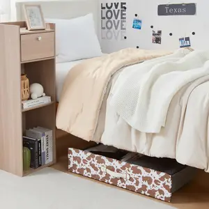 Texture Brand - Rolling Under Bed Storage Drawer - Moo Cow White/Brown