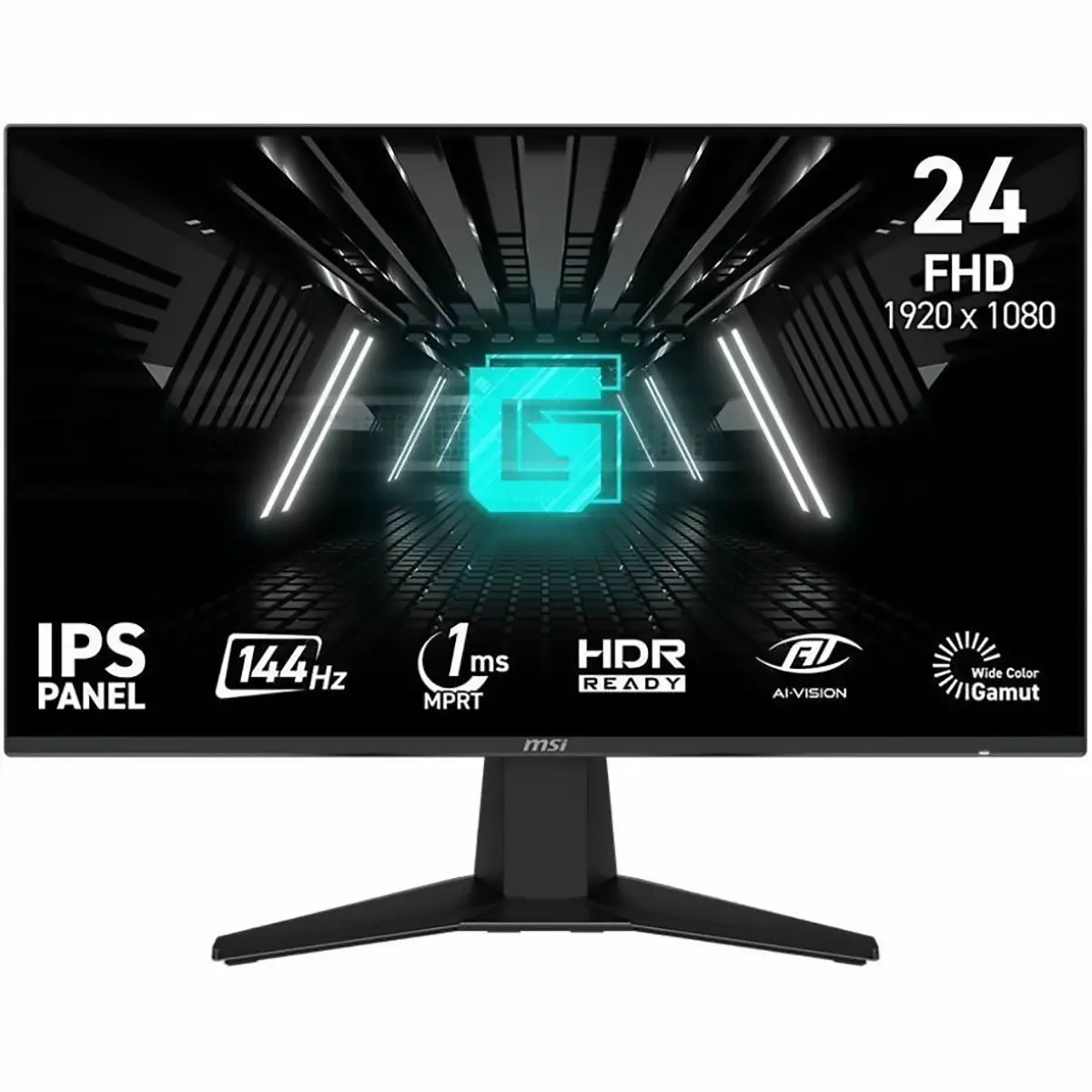 MSI G242L E14 Gaming Monitor - 23.8" 16:9 1920x1080 Full HD 144Hz IPS LCD HDR Ready, Metallic Black