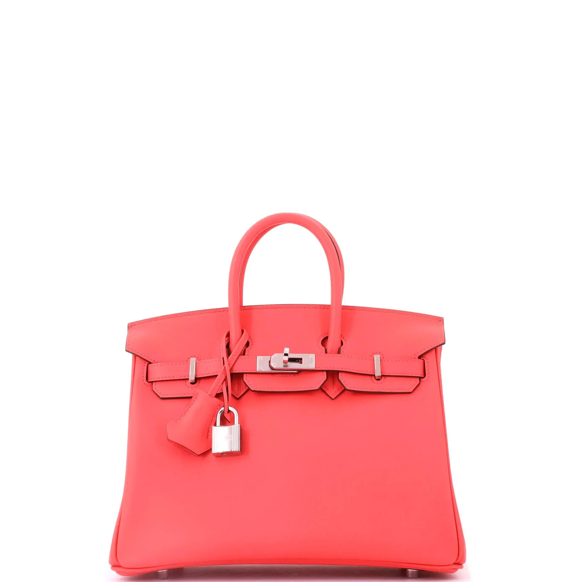 Pre-owned HERMÈS Leather Tote Bags REBAG Hermes Birkin Handbag Rose Texas Swift with Palladium Hardware 25 by Rebag