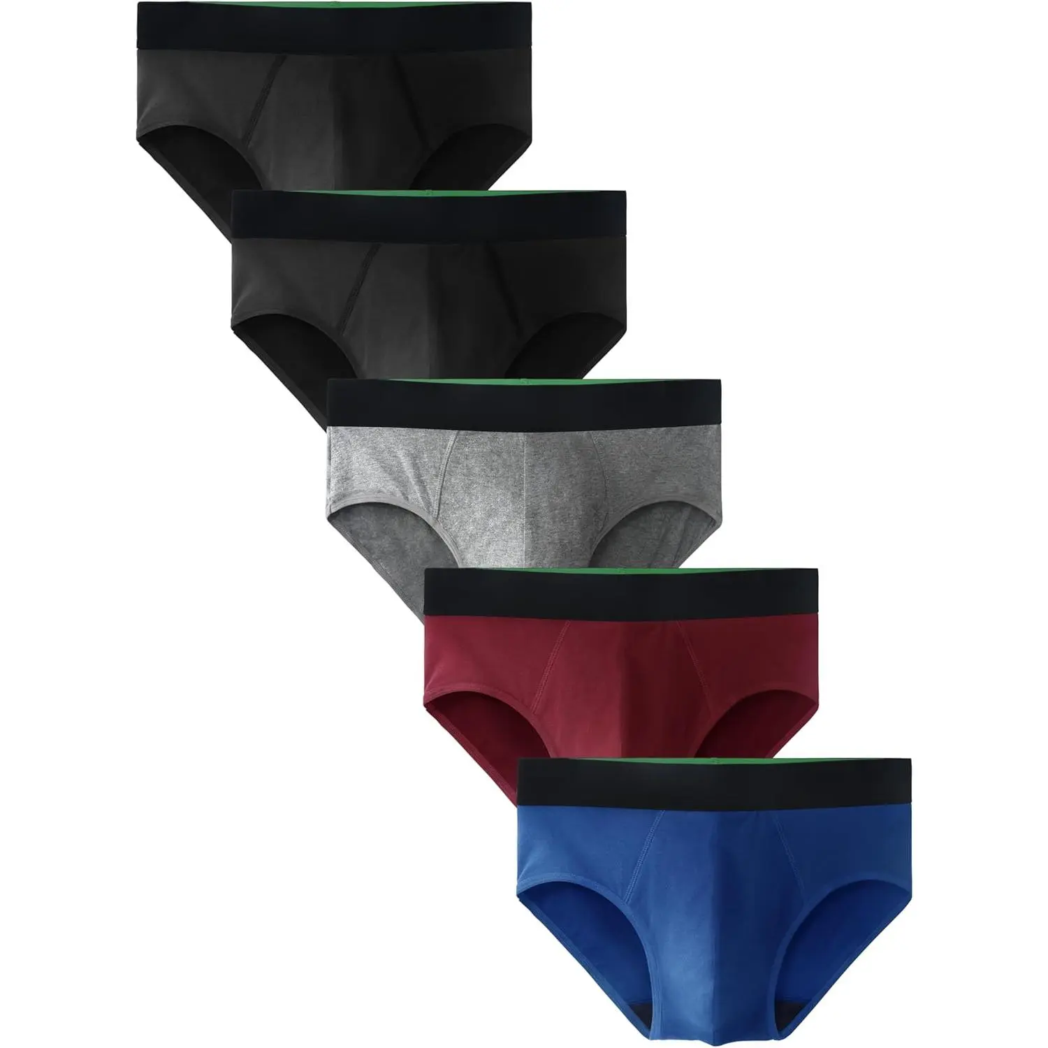 Men's 5-Pack Incontinence Briefs, Soft Breathable Cotton Menswear, Leak-Proof Washable Reusable Protection, Multi-Layer Crotch Body-Safe Men's Briefs with Hand Wash Compatibility