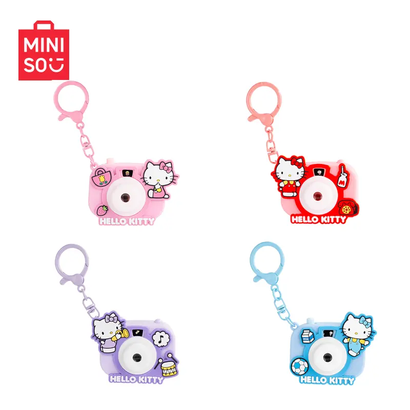 MINISO Genuine Hello Kitty 3D Acrylic Clip-On Keychain, Sanrio Anime Mascot Bag Charm, Exquisite Fashion Charm Decoration Keychain for Backpacks, Ideal Birthday Gift for Girls, Bag Charms, Clip-On Keychain Keychains