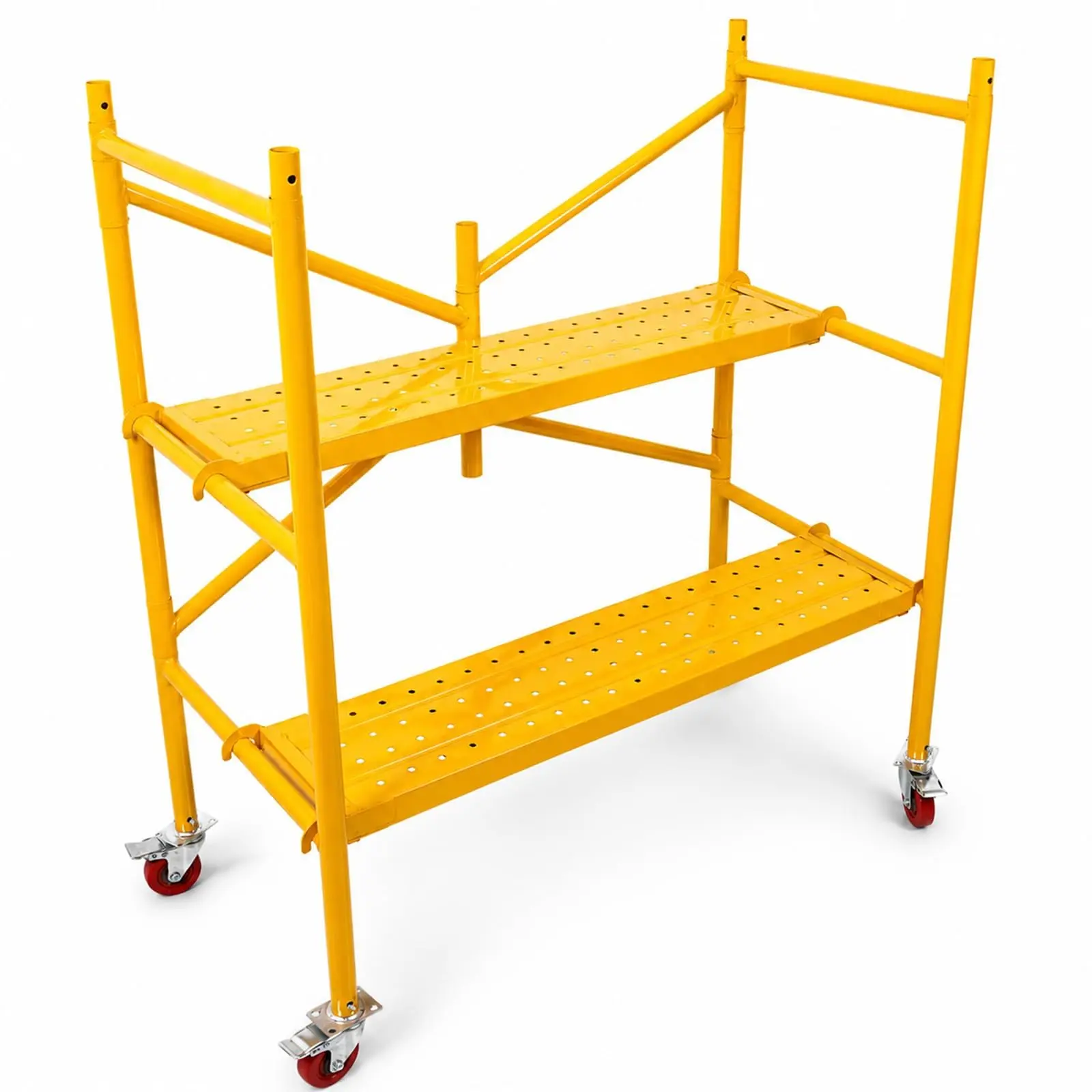 46"x23.6"x53.9" Scaffold Platform with Locking Wheels, 700 Lb Work Platform | Portable Rolling Scaffolding Platform with 4 Brake Casters for Construction, Painting and Home Renovation