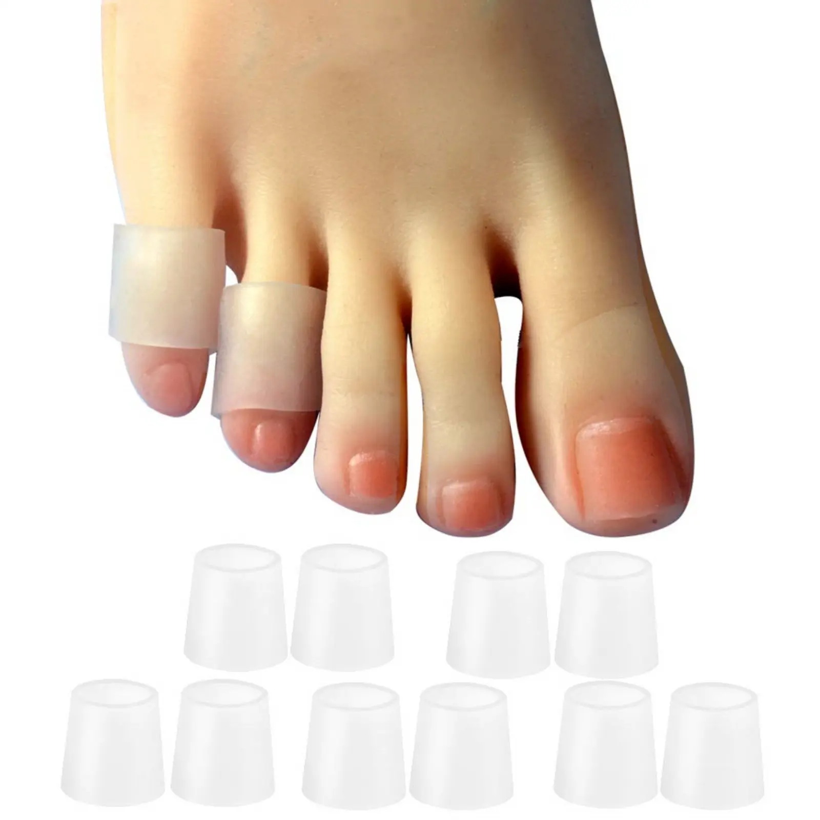 Pack Toe Sleeves Protectors, Toe Covers, Protect Toe from Rubbing, Ingrown Toenails, Corns, Blisters, Hammer Toes