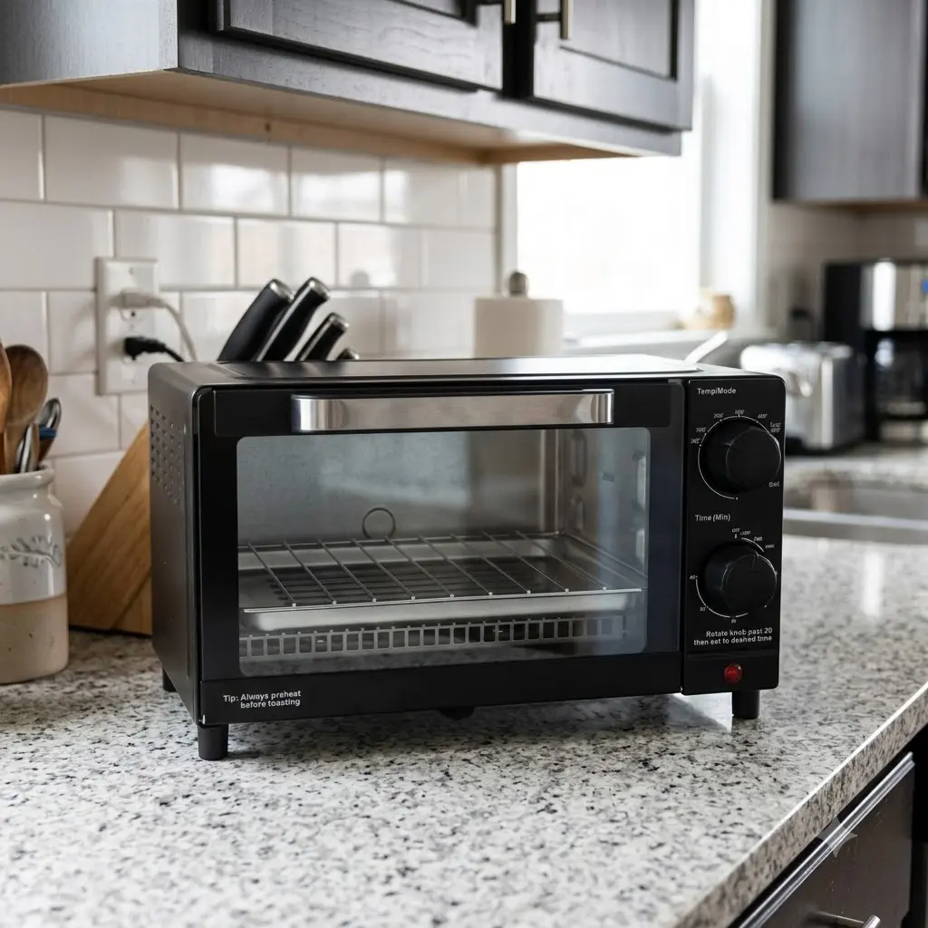 Mainstays Toaster Oven Black Stainless Steel Countertop Compact Kitchen Appliance