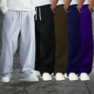 Pack Of 3 Men's Plain Fashionable Versatile Casual Sweatpants Suitable For Work And Everyday Wear In Boyfriend Style