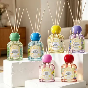 Aromatherapy Diffuser Bottle | 180ML / 6.09 OZ | 6 Fragrance Options: Gardenia / Jasmine / Lavender / Rose / White Tea / Sandalwood | Long-lasting Diffusion, Air Purification, Suitable for Bedroom, Living Room, Study, Office, Hotel | Home Gift