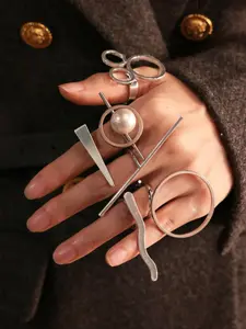 Irregular Geometric Design Ring, Fashion Accessories for Women & Girls, Trendy All-match & Exquisite Jewelry for Birthday Gift, Elegant Ring