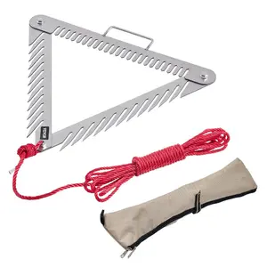 Fathersdaygift VEVOR 24in Aquatic Weed Rake, 3-Sided Lake Weed Rake with Handle, Portable and Foldable Pond Water Grass Razor, Stainless Steel Throwable Floating Pond Weeds Cutter with 30 ft Rope, for Lakes Pondsdealsforyoudays