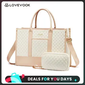 LOVEVOOK Laptop Tote Bags for Women,15.6-17.3 inch Laptop Work Bags with Clutch Purse,Shoulder Bag with Adjustable Straps & 2 Cup Holders, Womens Briefcase for Travel, Teacher, Doctor, Nurse and Chic Woman,DealsForYouDays