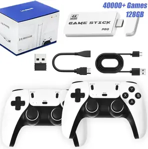 Upgraded version 3.0 retro game stick, 128 GB, built-in more than 40,000 classic video games, retro game console with 23 emulators, plug and play TV video game stick HDMI output with dual 2.4G controllers