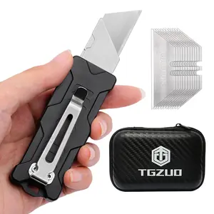 Aluminum Alloy Utility knife, Men's Tactical Pocket Knife, Quick Open Cutting Tool, Multi-Functional Paper Cutter, Camping Edc , give 10 blades