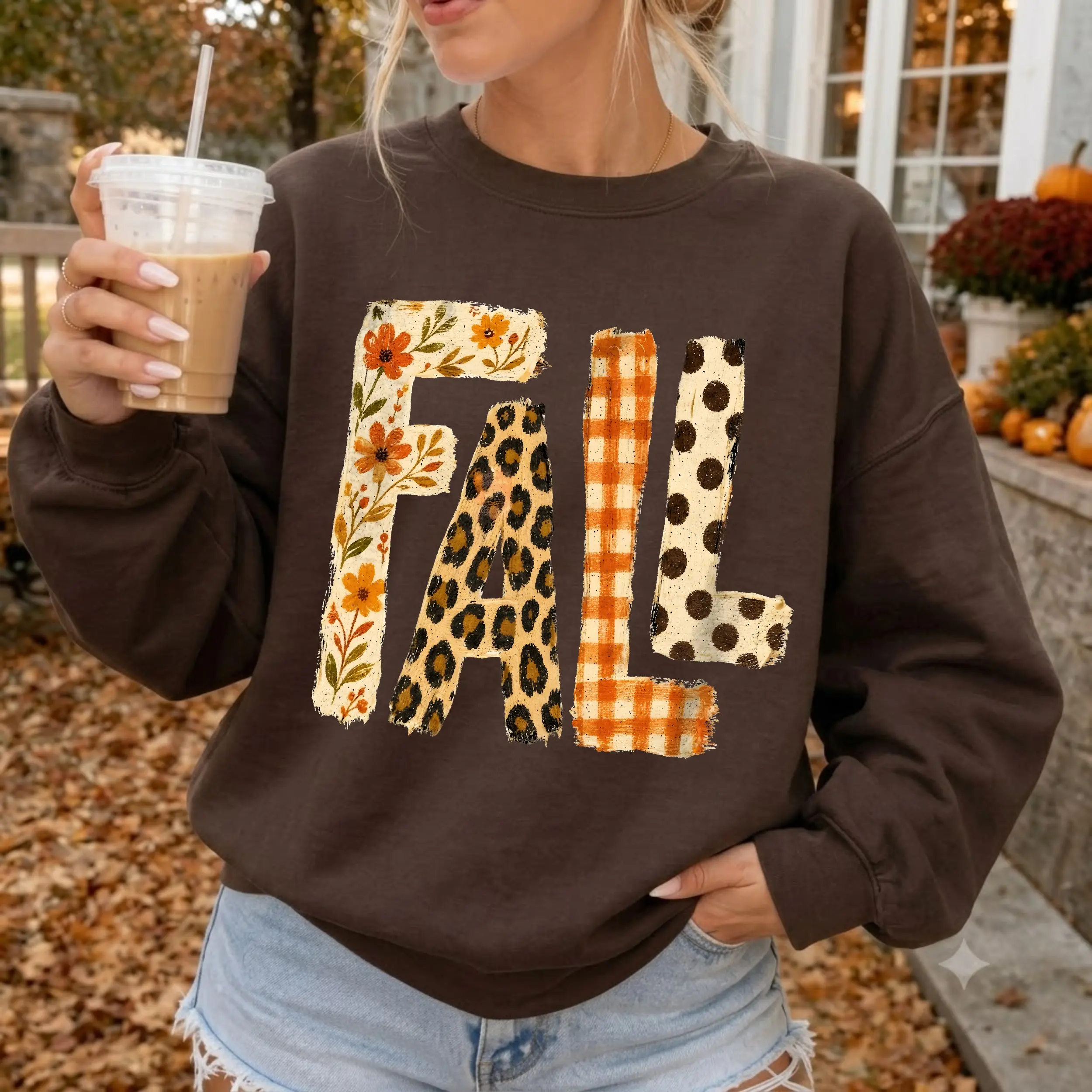 Vintage Fall Pumpkin Sweatshirt, Varsity Autumn Graphic Crewneck, Distressed Cozy Pullover, Thanksgiving Gift for Women