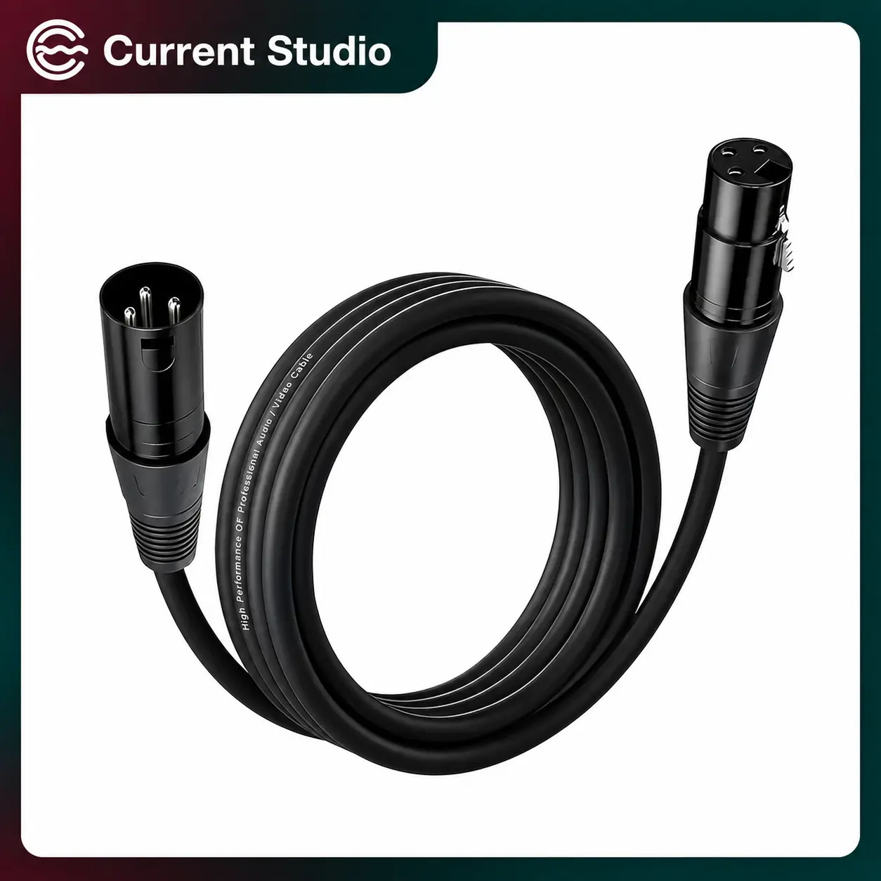 6.56FT XLR Microphone Cable, Male to Female Shielded Audio Cable for Sound Cards, Live Streaming, Studio Recording, Mixers & Speakers