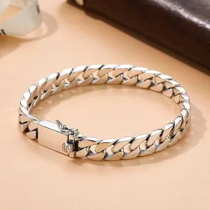 Electroplated Cuban Chain Bracelet - Sturdy, Durable, Stylish Vintage Classic Costume Jewelry Accessory, Suitable for Casual & Formal Occasions, Superior Quality Long-Lasting Cuban Bracelet Bangle, Cuban Bracelets