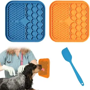 Pet Dog Silicone Licking Mat Bowl Suction Cup Stress Relief Licking Dish Slow Feeder Anti-Choking Pet Pad Toy