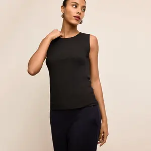 Paige Tank - Organic Ribbed Pima Cotton :: Black