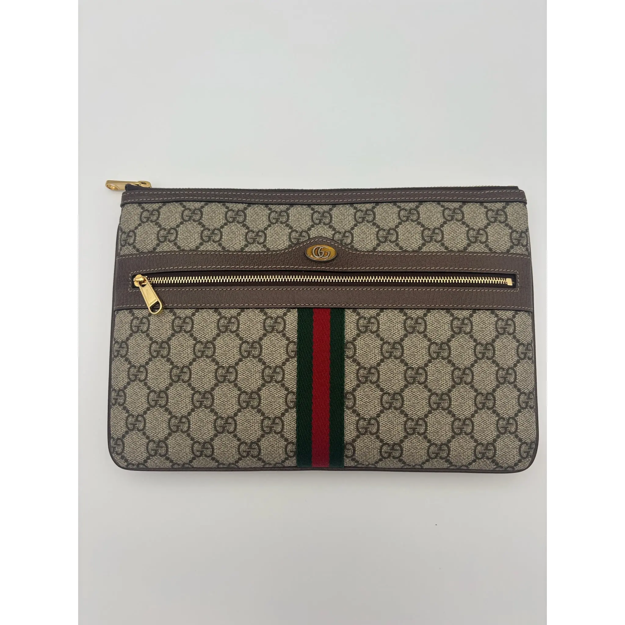 Pre-owned Canvas Clutches & Wristlets Gucci Ophidia GG Supreme Pouch